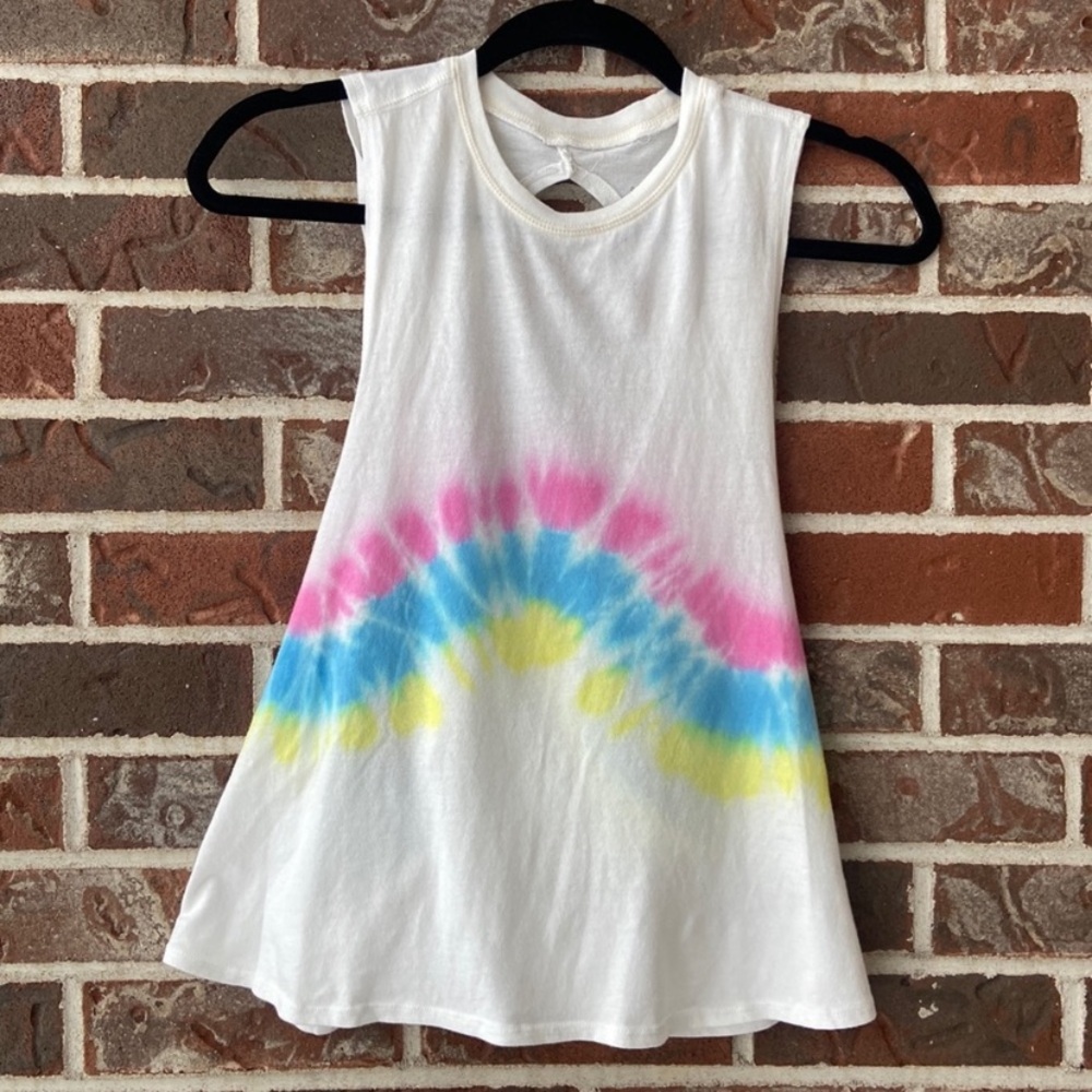 Spiritual Gangster CrissCross Back Tie-Dye Tank Top